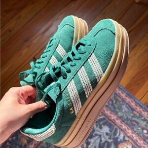Adidas Green and White Casual Sneakers